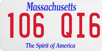 MA license plate 106QI6