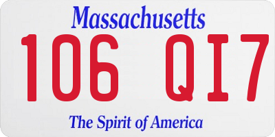 MA license plate 106QI7