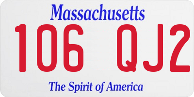 MA license plate 106QJ2