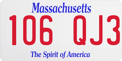 MA license plate 106QJ3