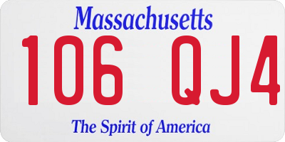 MA license plate 106QJ4