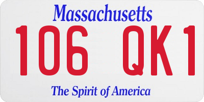 MA license plate 106QK1