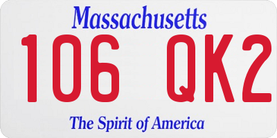 MA license plate 106QK2