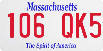 MA license plate 106QK5