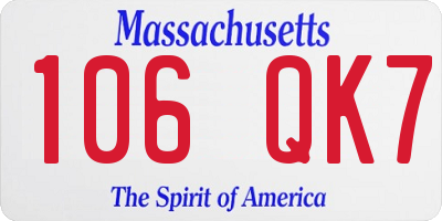 MA license plate 106QK7