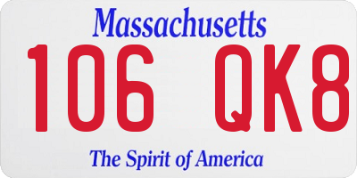 MA license plate 106QK8