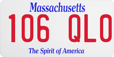 MA license plate 106QL0