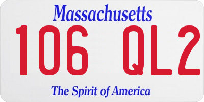 MA license plate 106QL2