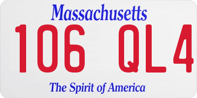 MA license plate 106QL4