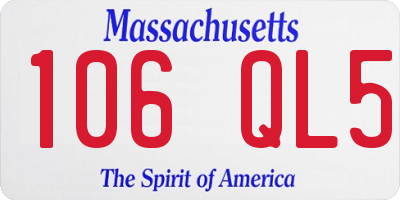 MA license plate 106QL5