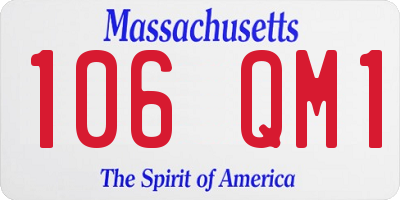 MA license plate 106QM1
