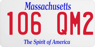MA license plate 106QM2