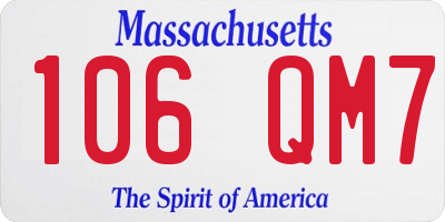 MA license plate 106QM7