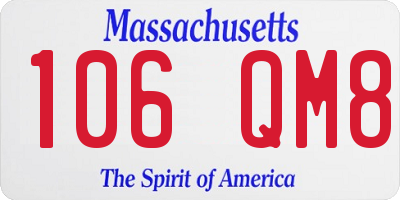 MA license plate 106QM8