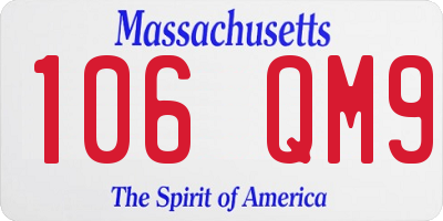 MA license plate 106QM9