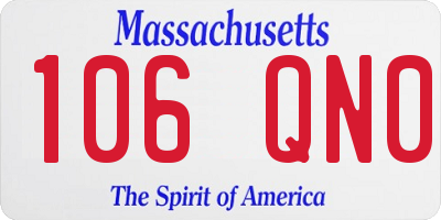 MA license plate 106QN0