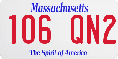 MA license plate 106QN2