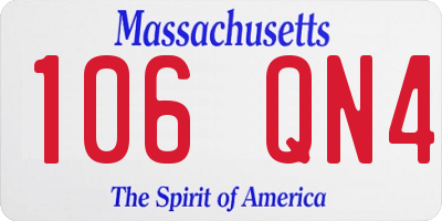 MA license plate 106QN4