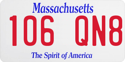 MA license plate 106QN8