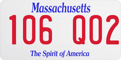 MA license plate 106QO2