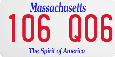 MA license plate 106QO6