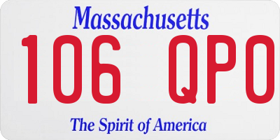 MA license plate 106QP0