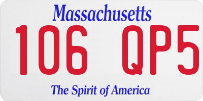MA license plate 106QP5