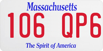 MA license plate 106QP6