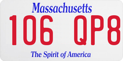 MA license plate 106QP8