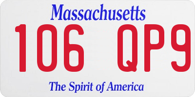 MA license plate 106QP9