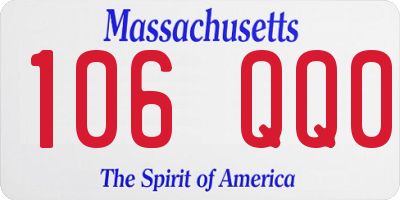 MA license plate 106QQ0