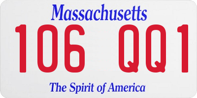 MA license plate 106QQ1