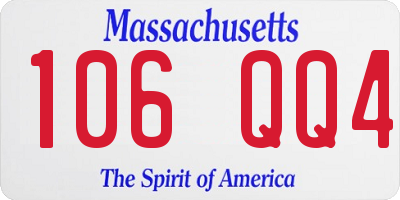 MA license plate 106QQ4