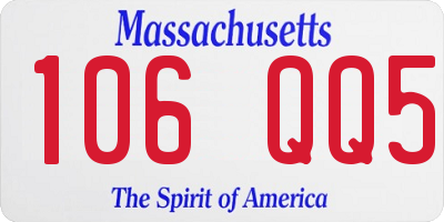 MA license plate 106QQ5