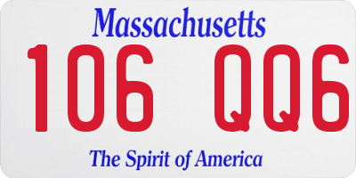 MA license plate 106QQ6