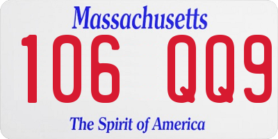 MA license plate 106QQ9