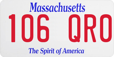 MA license plate 106QR0