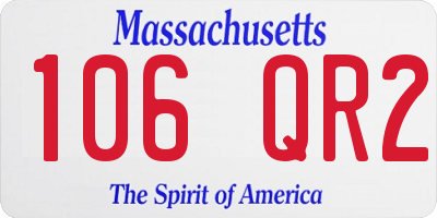 MA license plate 106QR2