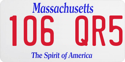 MA license plate 106QR5