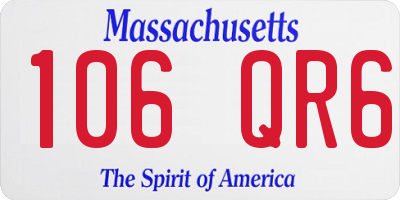 MA license plate 106QR6