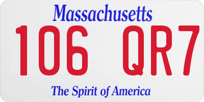 MA license plate 106QR7