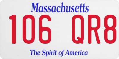 MA license plate 106QR8