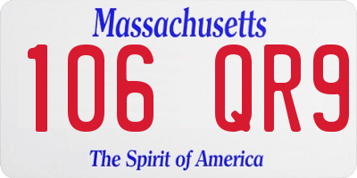MA license plate 106QR9