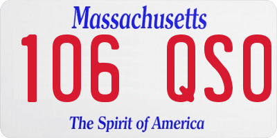 MA license plate 106QS0