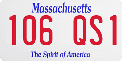 MA license plate 106QS1
