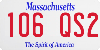 MA license plate 106QS2