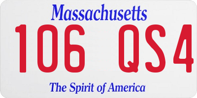 MA license plate 106QS4