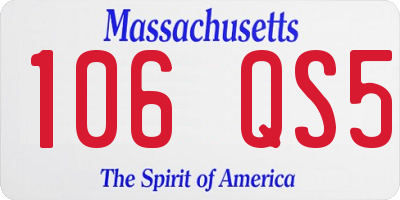 MA license plate 106QS5