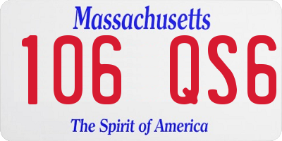 MA license plate 106QS6
