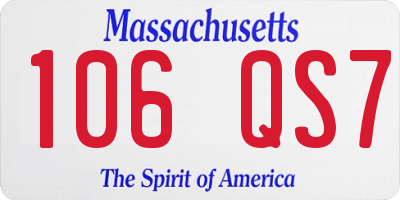 MA license plate 106QS7